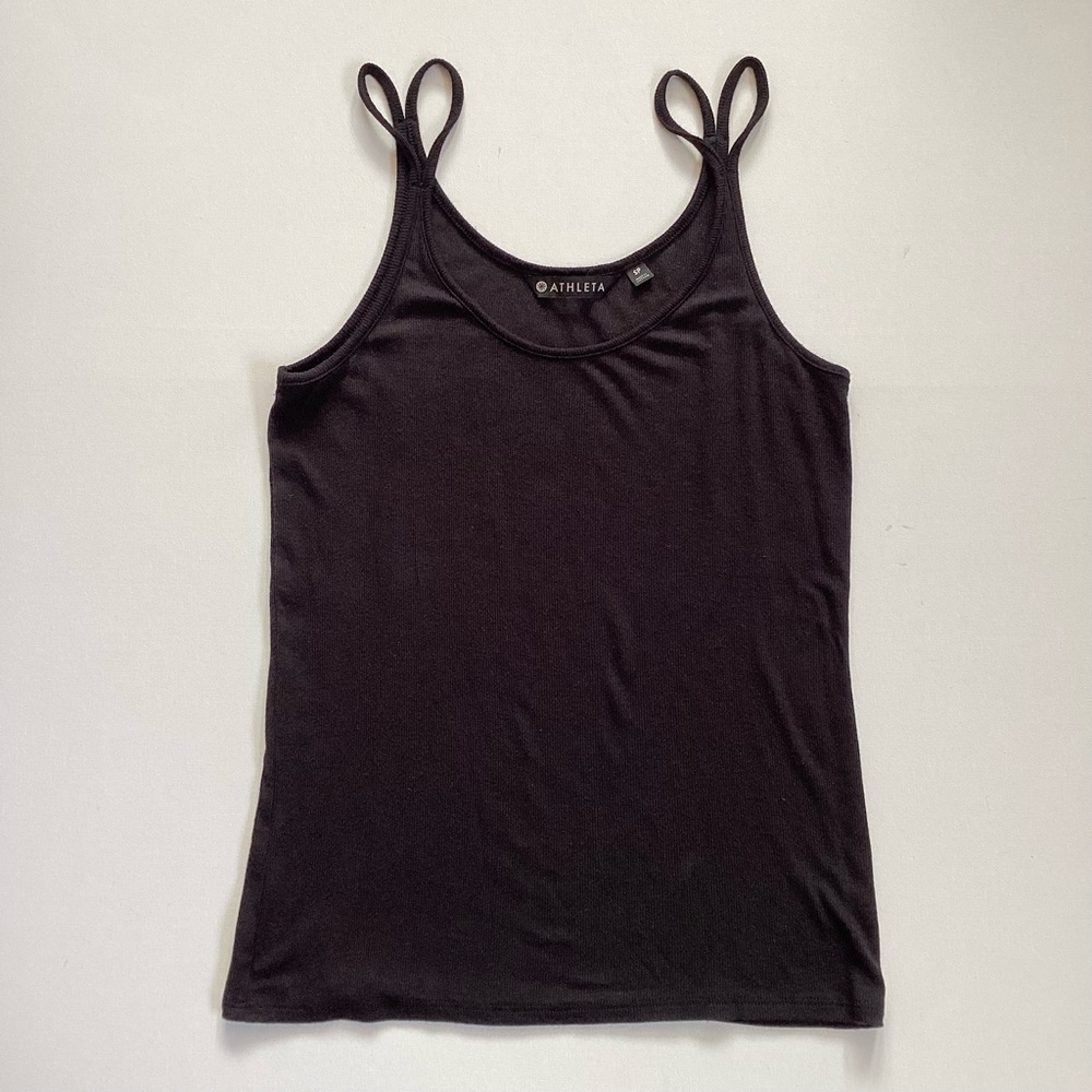 Athleta Black Ribbed Tank Top